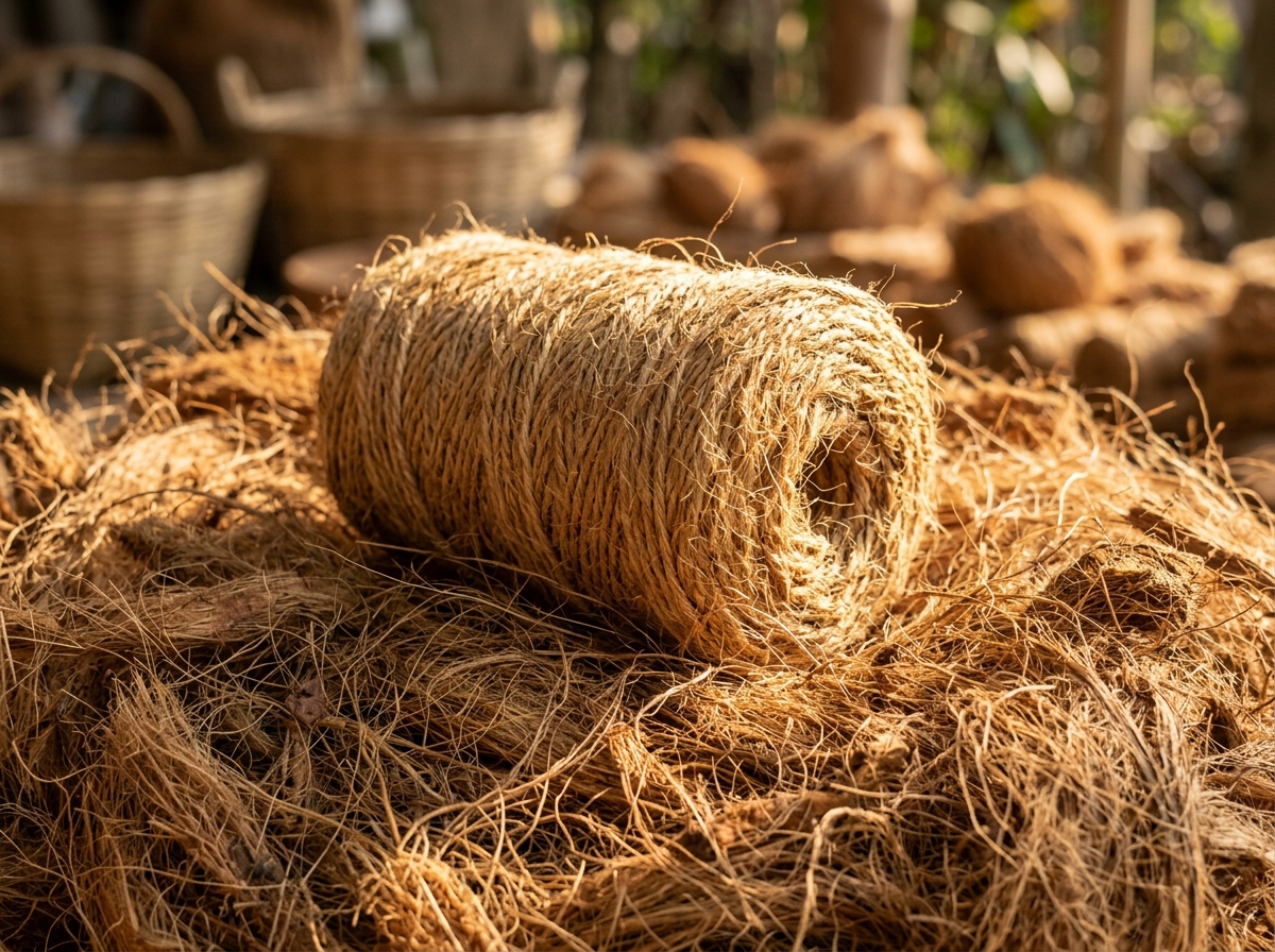 Natural Golden Coir Fiber Manufacturing
